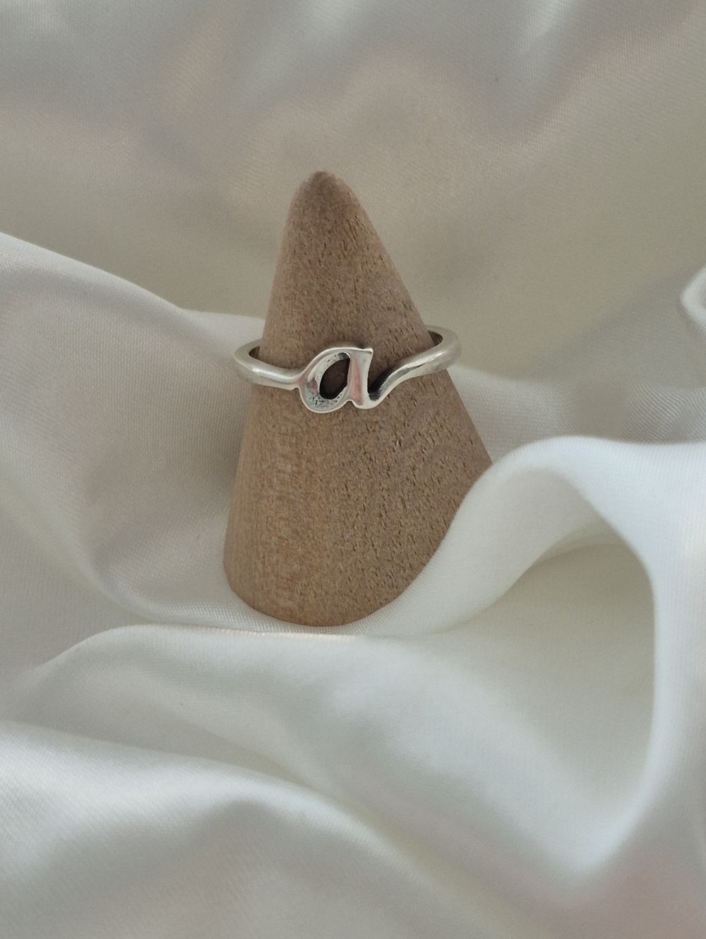 AVERY letter "a" Sterling Silver Ring.  Size 8.  Ring Is Marked